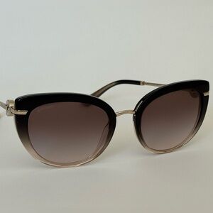 Bulgari Cat-Eye Sunglasses – Brown Gradient + Silver Sides